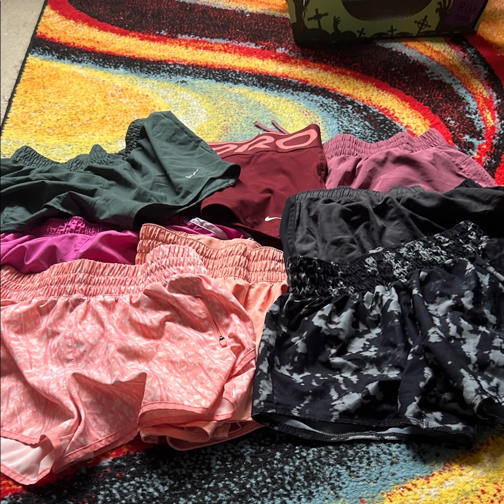 Nike and ASICS Women's Athletic Shorts - Multicolor Pack of 9